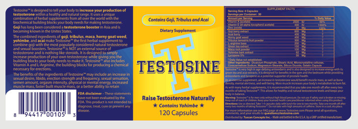 Testosine Label
